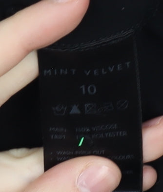 Mint Velvet Women's Black Tunic Blouse, Size 10
