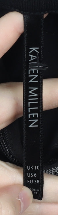 Karen Millen Black Long Sleeve Women's Top Size 10