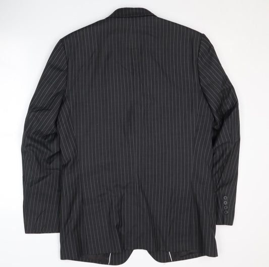 Jeff Banks Men's Black Striped Suit Jacket - Size 40