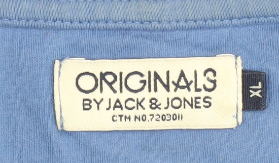 Mens UK Size XL JACK & JONES Blue Cotton T-Shirt