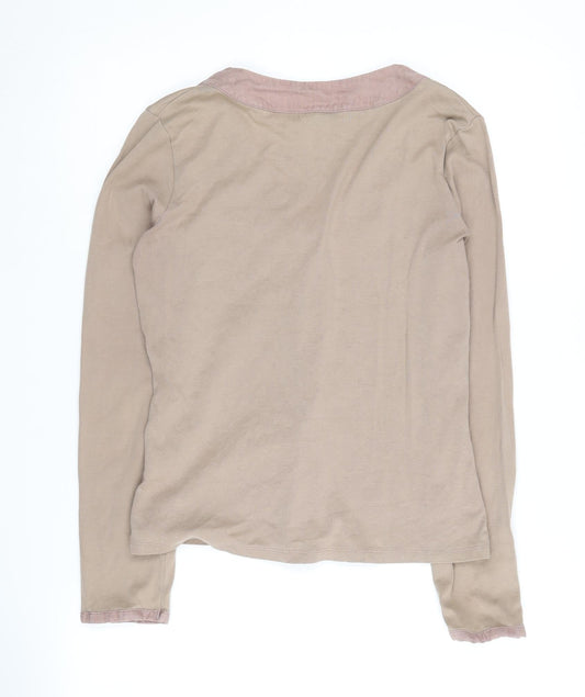 Boden Women's Beige Cardigan Size 8 V-Neck Cotton