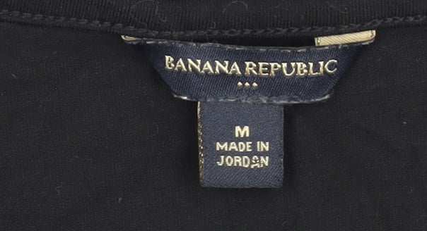 Banana Republic Women's Black Square Neck T-Shirt M