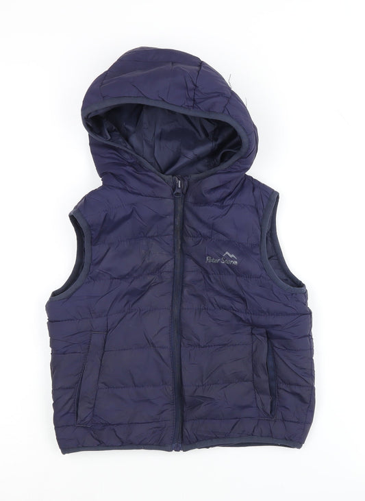 Peter Storm Boys Blue Hooded Bodywarmer Jacket, 3-4 Years