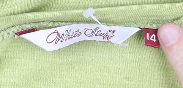 Womens UK Size 14 White Stuff Green Cotton Blouse