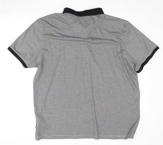 Calvin Klein Men's Black Striped 2XL Polo Shirt