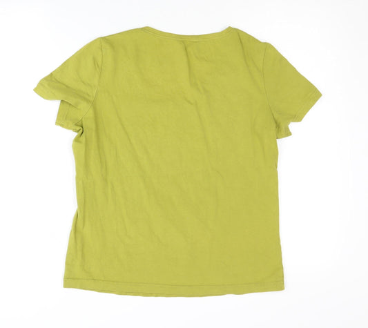 Hobbs Women's Green Scoop Neck T-Shirt Size L