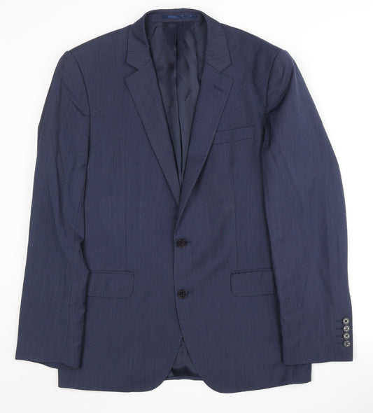 Jaeger Men’s Blue Wool Blazer, Size 40R, Formal Wear