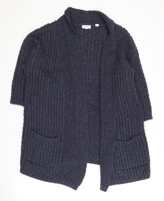 FatFace Women's Blue Cable-Knit Open Front Cardigan Size 10