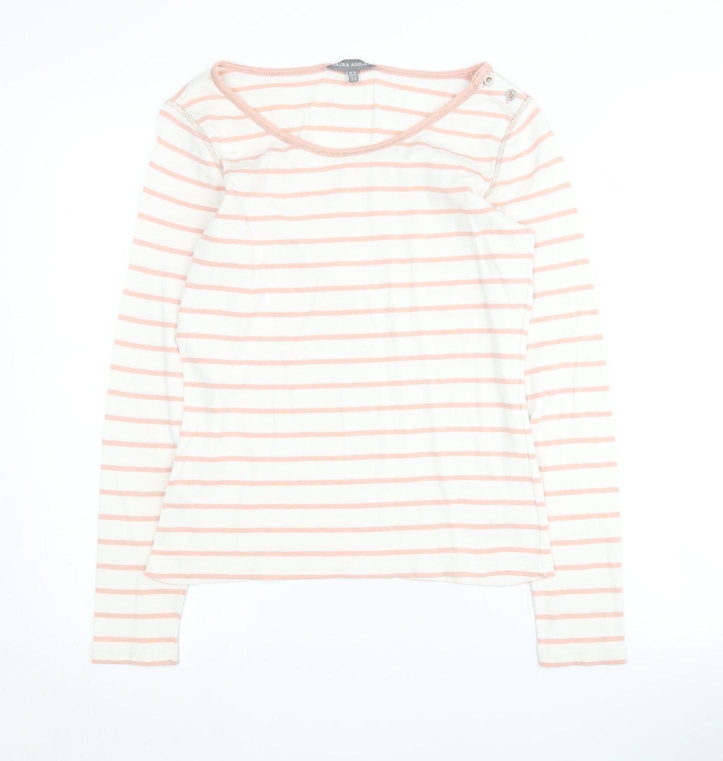 Laura Ashley Women's Multicoloured Striped Top Size 10