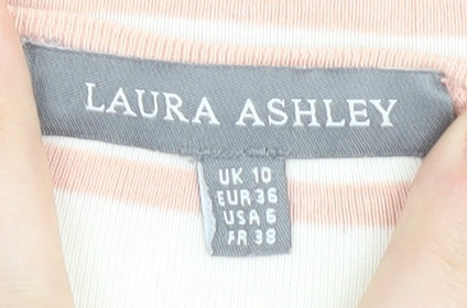 Laura Ashley Women's Multicoloured Striped Top Size 10