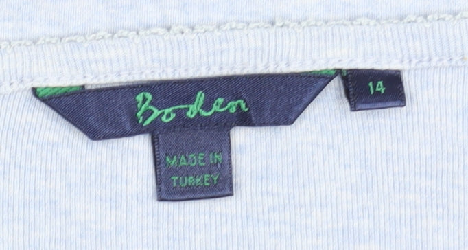 Boden Women's Blue V-Neck Long Sleeve T-Shirt Size 14