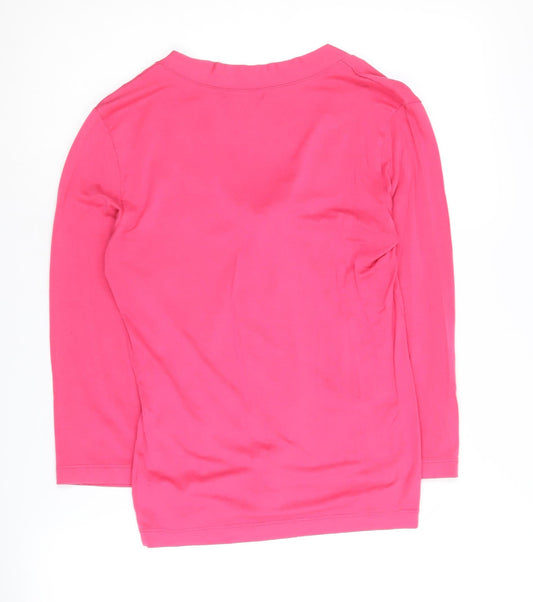 Banana Republic Women's Pink V-Neck Blouse Medium
