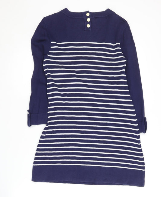Laura Ashley Women's Blue Striped Tunic Jumper UK 12