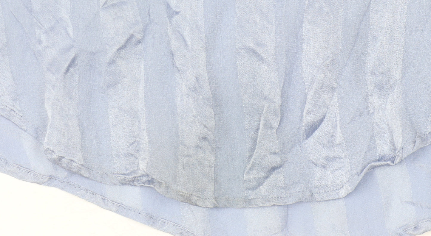 French Connection Women's Blue Embroidered Blouse Size 10
