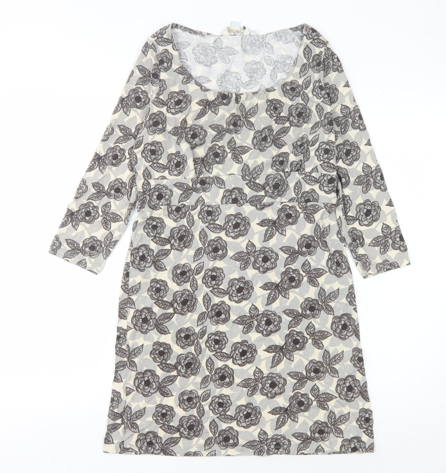Boden Women's Multicoloured Floral Dress, Size 6, 3/4 Sleeve