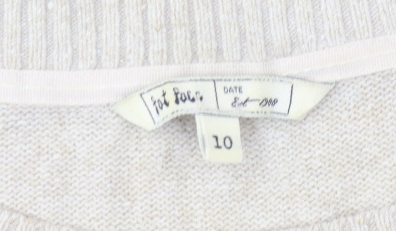 Fat Face Women's Beige Pullover Jumper, Size 10