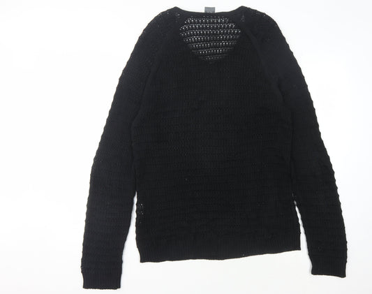 Armani Exchange Women's Black V-Neck Pullover Jumper L