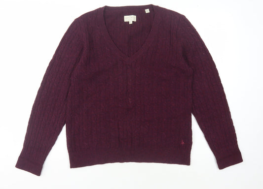 Jack Wills Women's Purple V-Neck Pullover Jumper Size 14