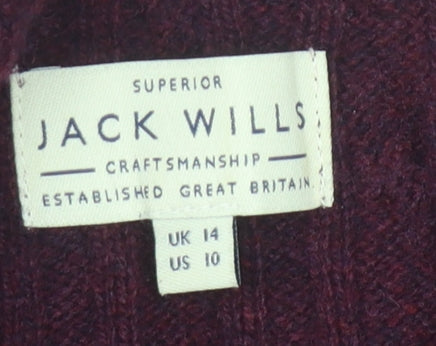Jack Wills Women's Purple V-Neck Pullover Jumper Size 14