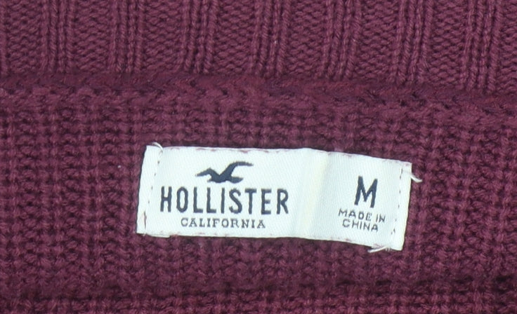 Hollister Women's Purple High Neck Jumper Size M