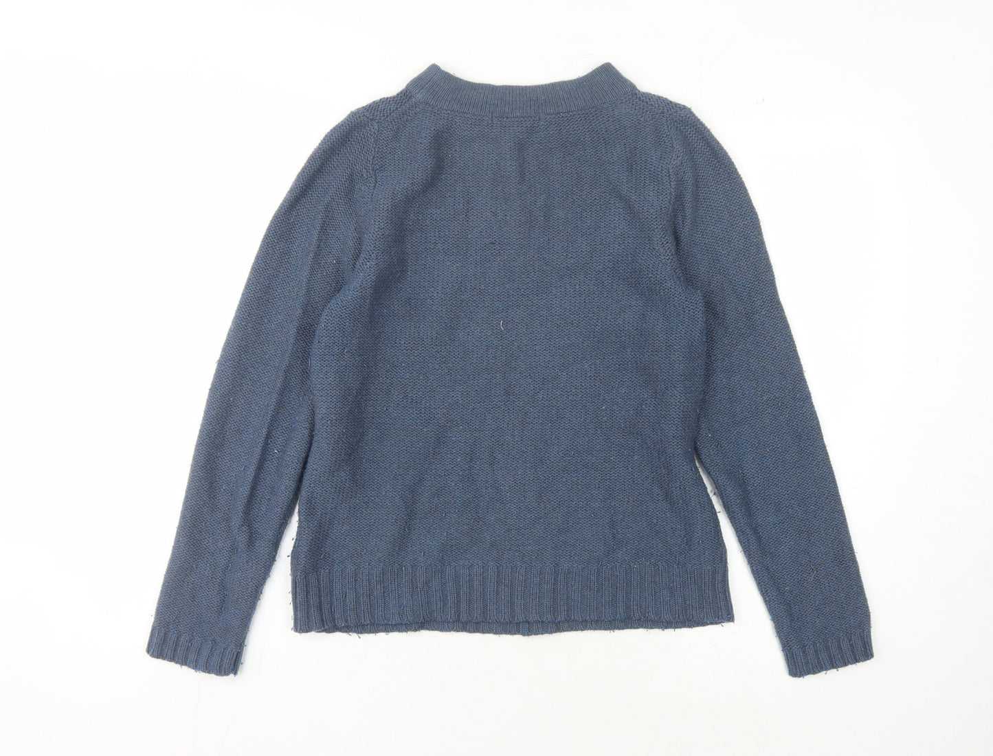 Boden Women's Blue Wool Blend Pullover Jumper UK 14