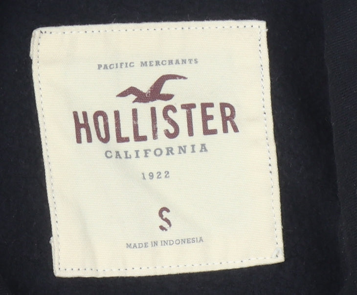 Hollister Women's Black Embroidered Hoodie Size S