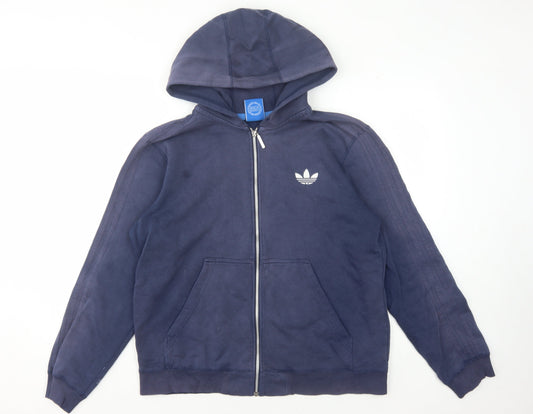 adidas Men's Blue Full Zip Hoodie Size L