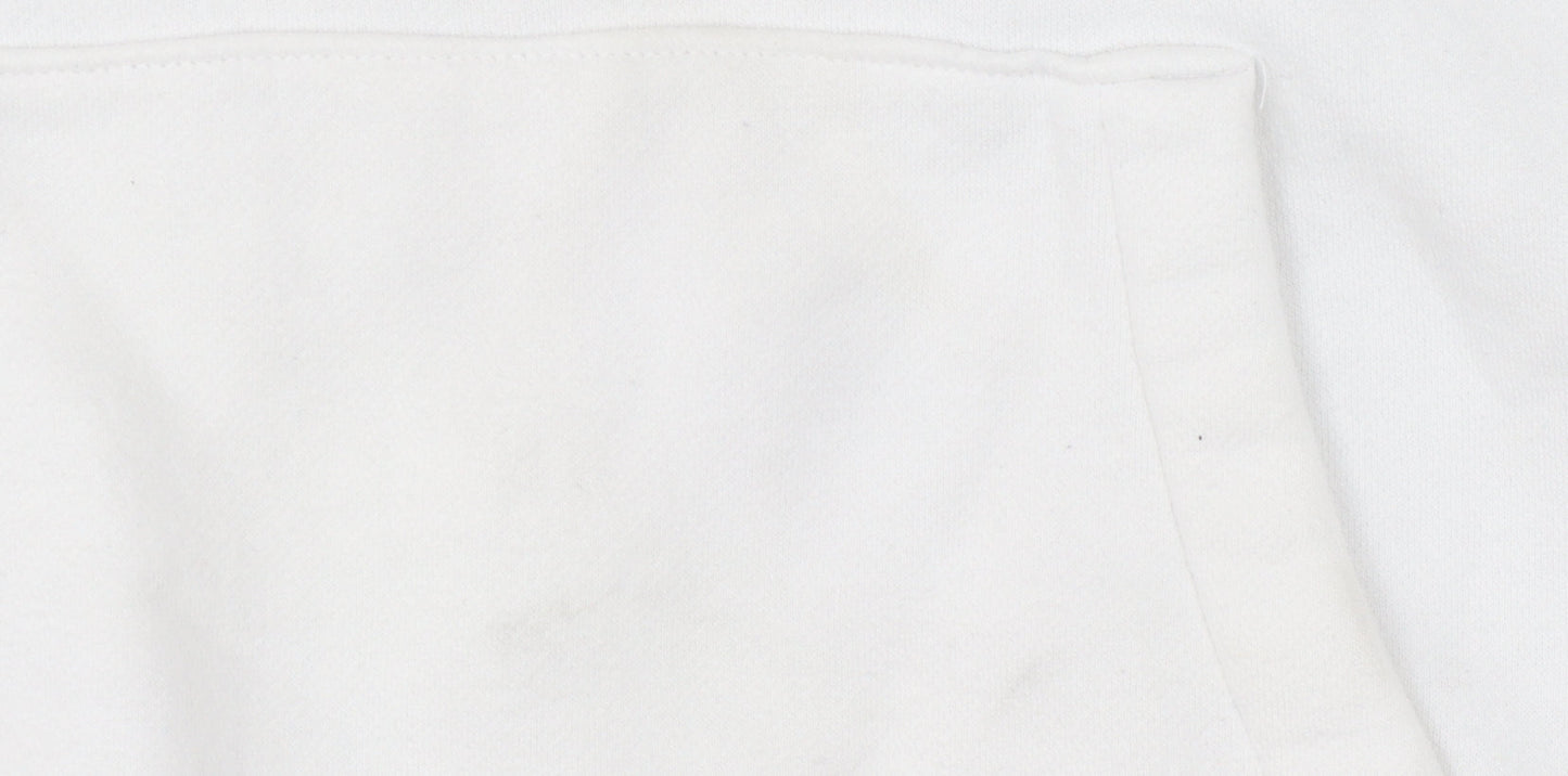 Hollister Mens XS White Pullover Hoodie with Logo