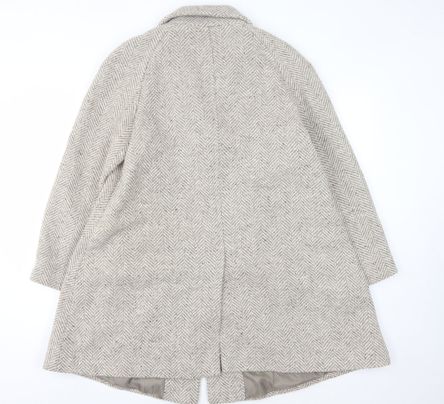 Cotswold Women's Beige Wool Tweed Overcoat Size 14