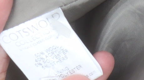 Cotswold Women's Beige Wool Tweed Overcoat Size 14