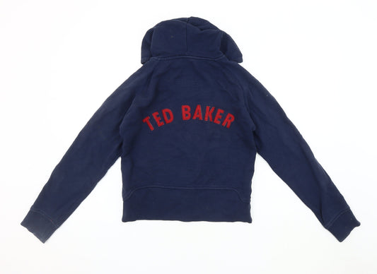 Ted Baker Men's Blue Cotton Hoodie Jacket, Size 2