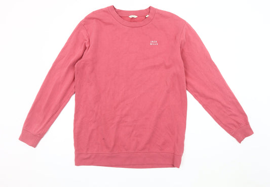 Jack Wills Unisex Adults Pink Pullover Sweatshirt - Size 12