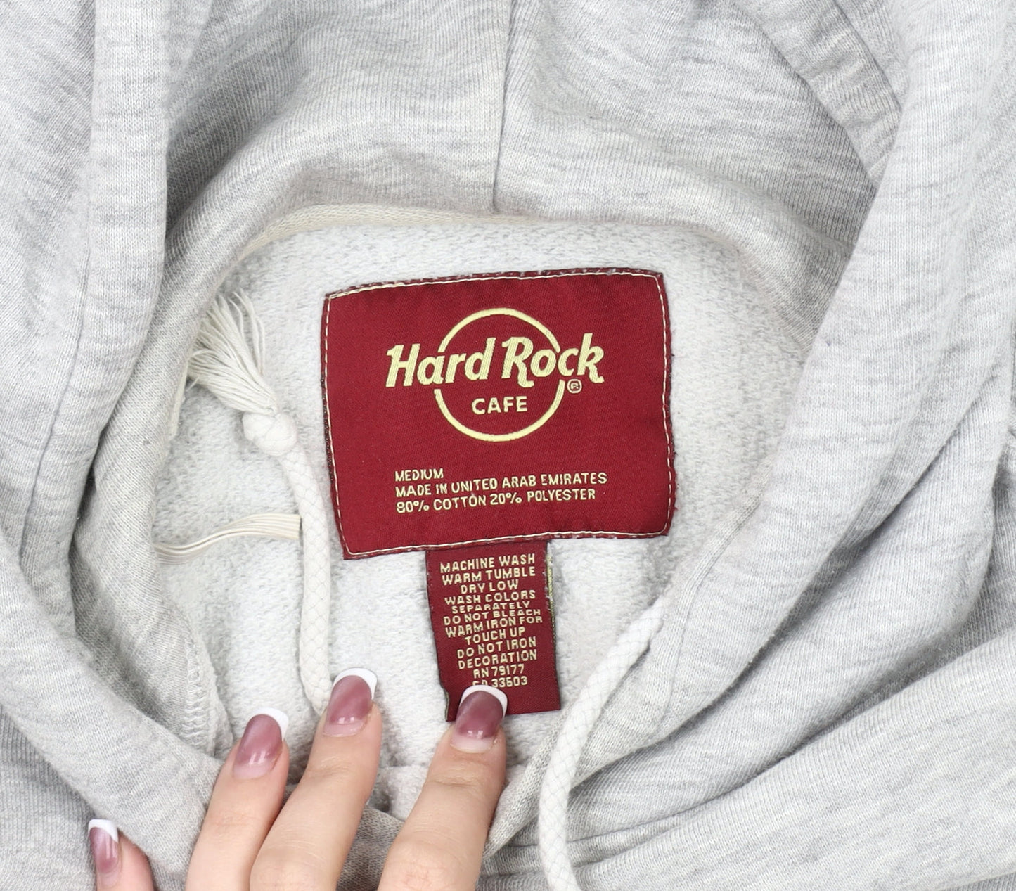 Hard Rock Cafe Grey Pullover Hoodie M Unisex Adults