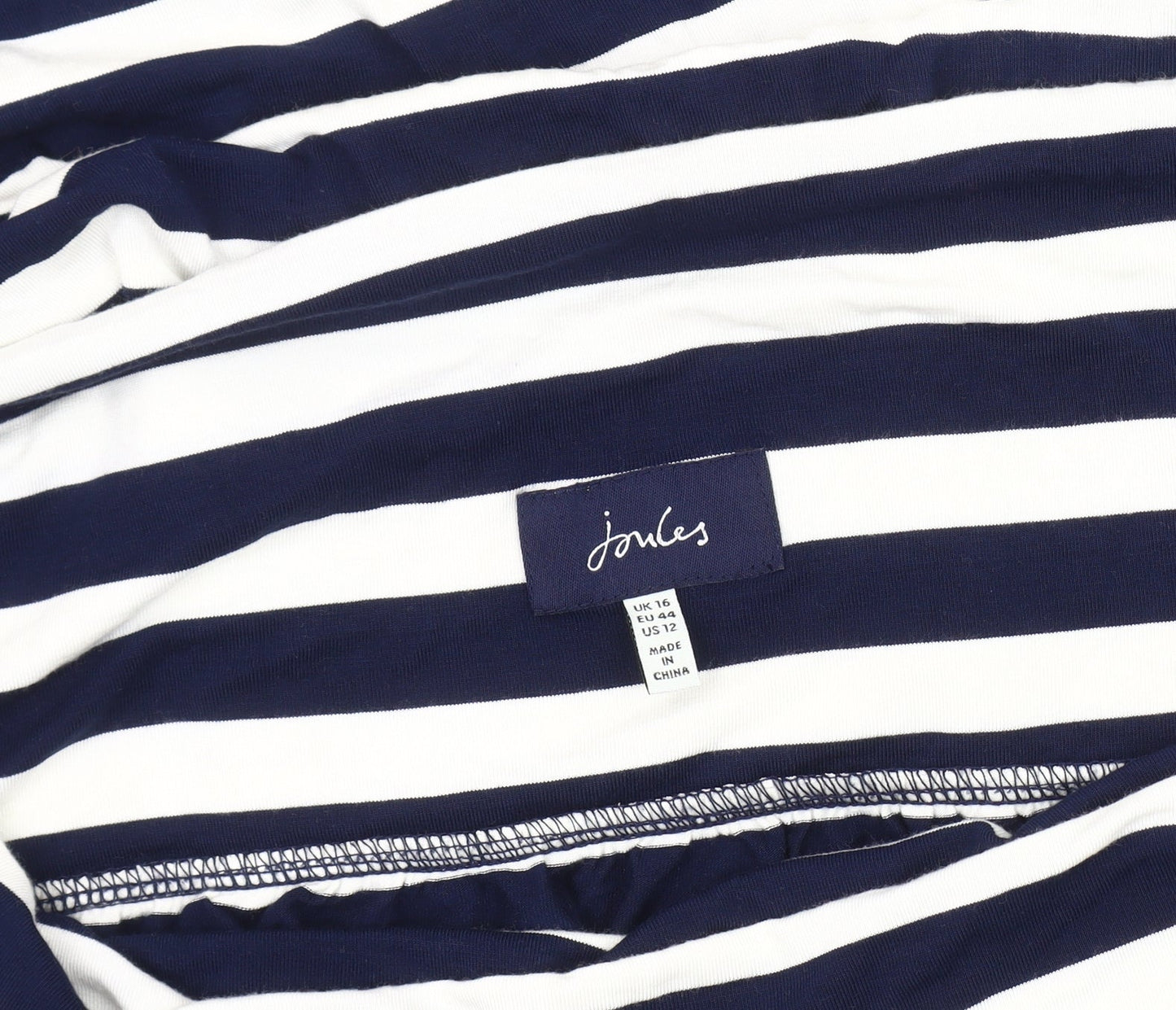 Joules Women White Blue Striped Skirt Size 16