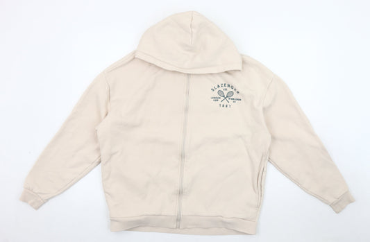 Slazenger Women's Beige Full-Zip Hooded Jacket