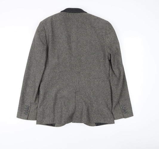 Topman Men's Grey Tweed Blazer, 36R Classic Jacket