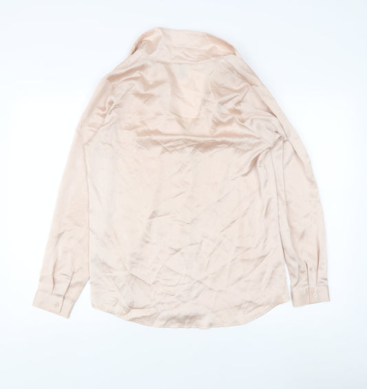 ASOS Women's Beige Blouse UK Size 8, Collared, Long Sleeve