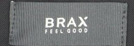 Brand and care label for Brax women’s black straight trousers, size UK 18