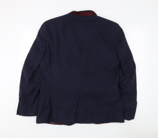 Next Men's Blue Wool Blend Blazer, 44 Regular Jacket