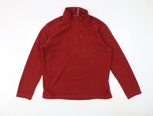 Brasher Men's Red XL Fleece Pullover Sweatshirt