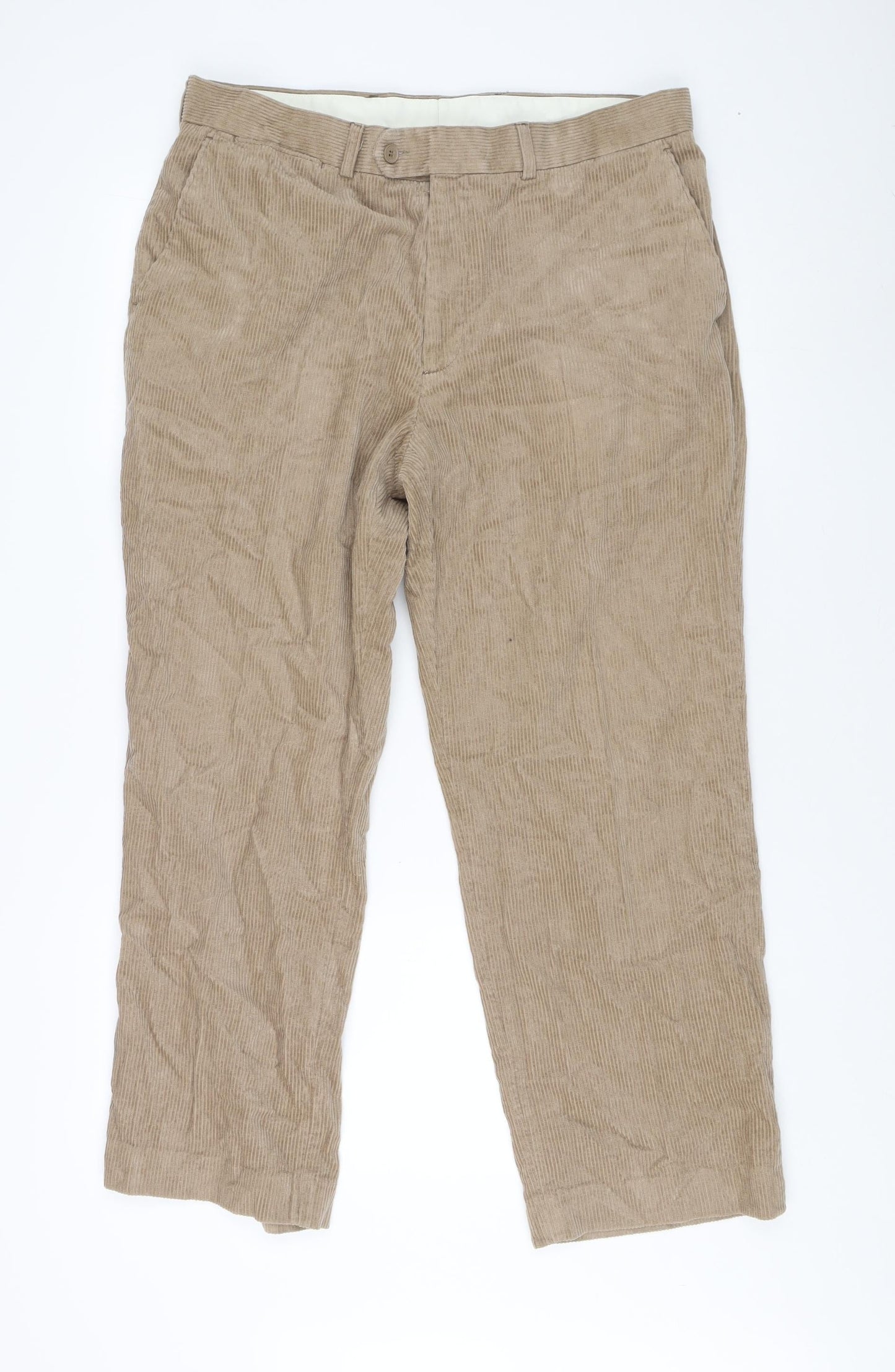 James Pringle Men's Beige Corduroy Trousers 36R
