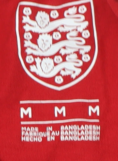 England Men's Red Sports Graphic Print T-Shirt Size M