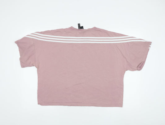 Adidas Women's Purple Cropped T-Shirt XL Sports Style