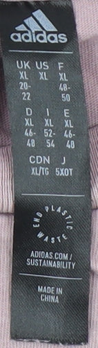 Adidas Women's Purple Cropped T-Shirt XL Sports Style