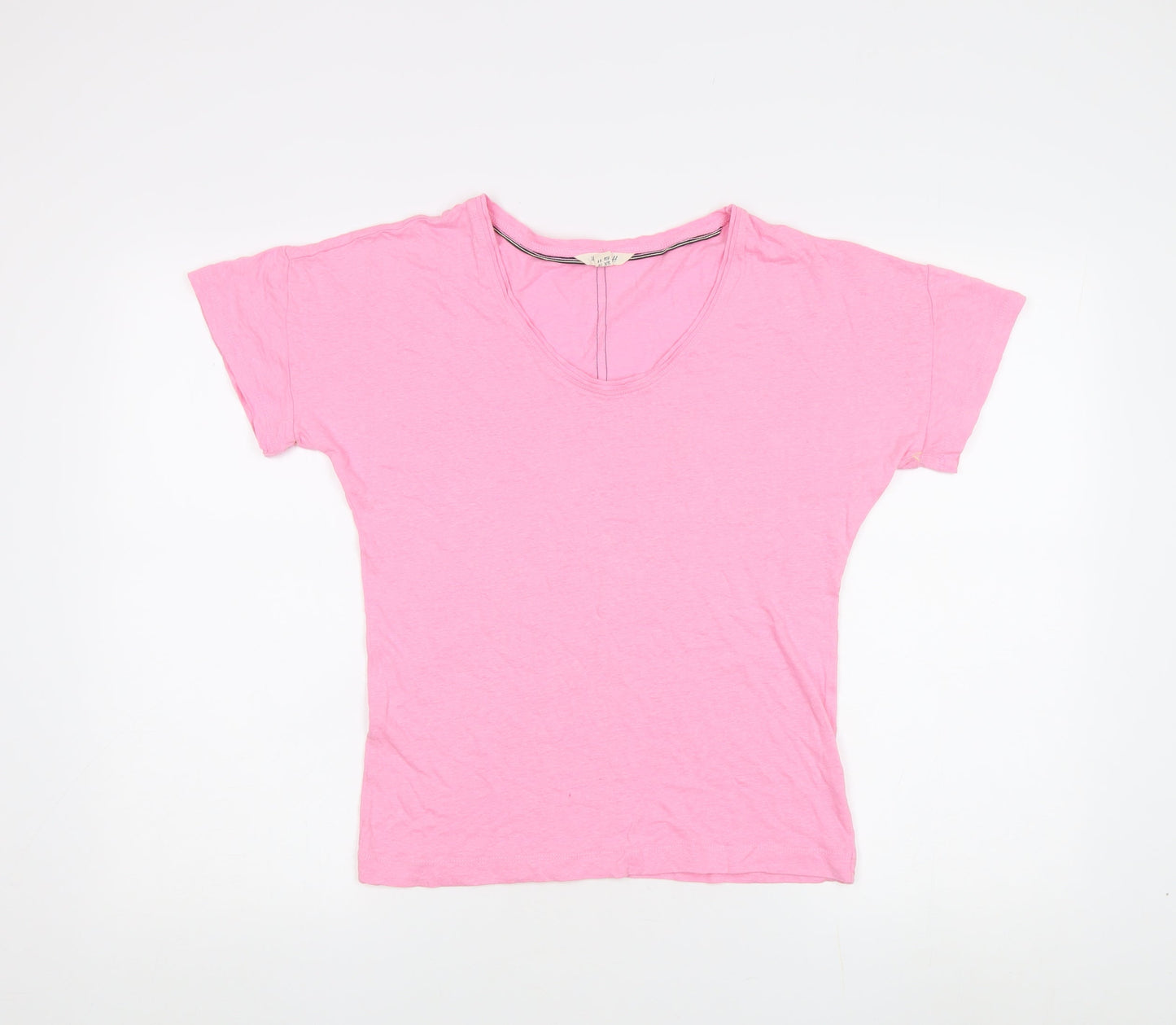 White Stuff Women's Pink V-Neck T-Shirt, Size 16
