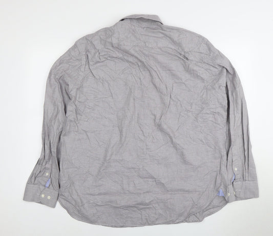 Jaeger Men's Check Regular Fit Cotton Dress Shirt L