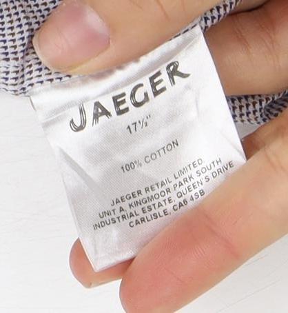 Jaeger Men's Check Regular Fit Cotton Dress Shirt L