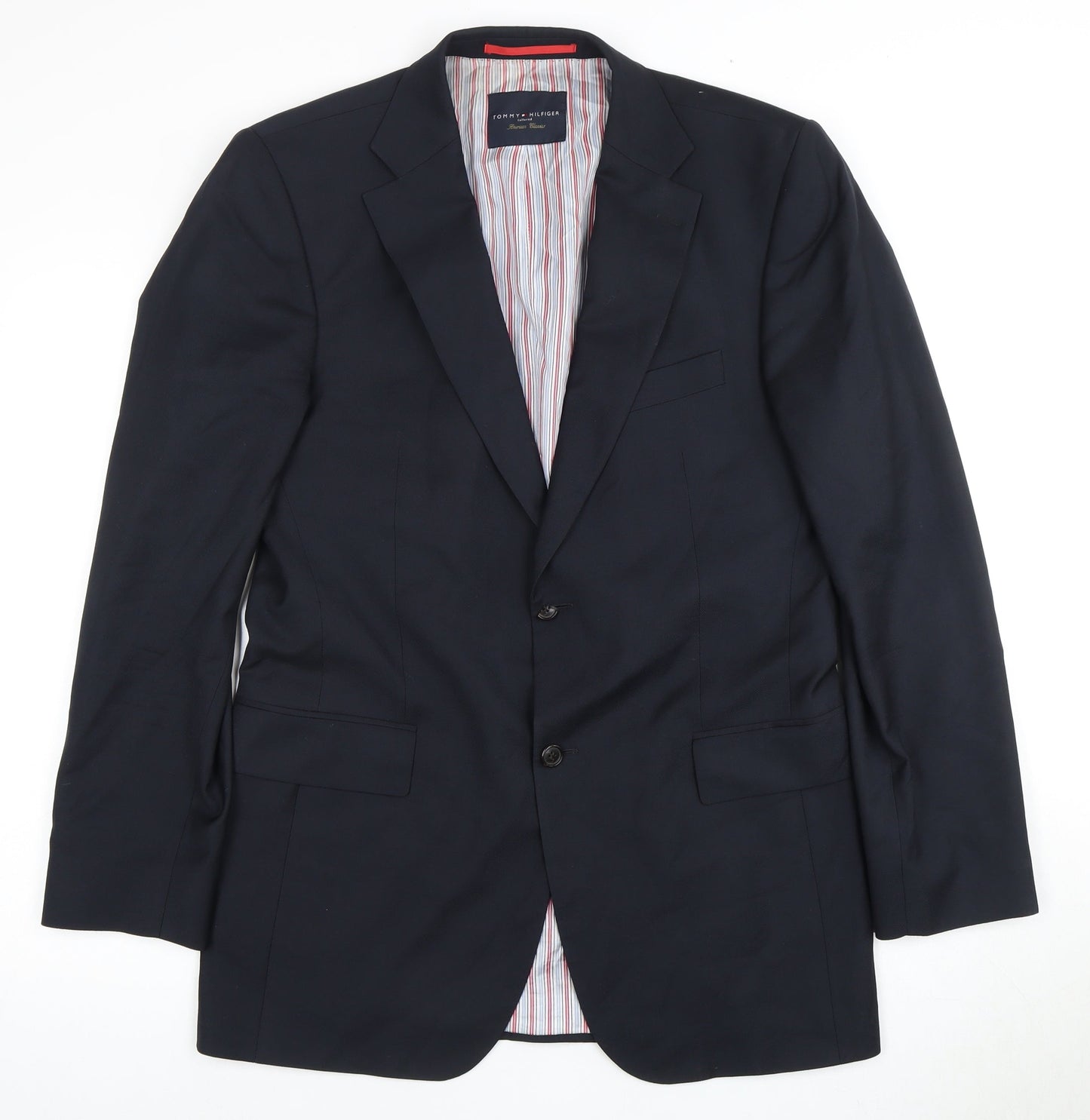 Tommy Hilfiger Men's Blue Wool Blazer, 38 Regular Fit
