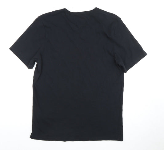 Hugo Boss Men's Black V-Neck T-Shirt, Medium