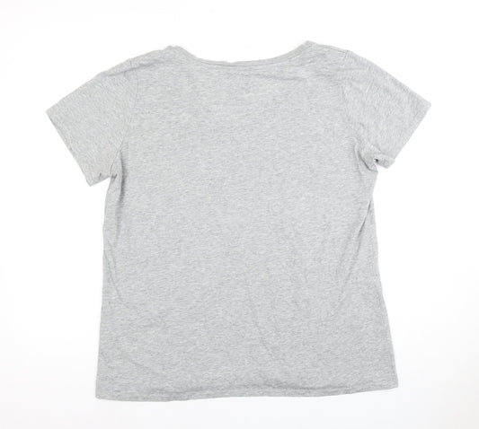 Nike Women's Grey V-Neck T-Shirt XL, Casual Athletic Look